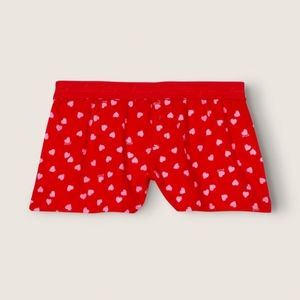 Victoria Secret- Red Pin Up V- Heart Flannel Boxy Pajama Shorts-XXL